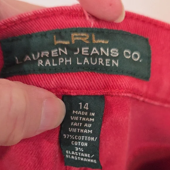 Lauren Ralph Lauren Red Straight Leg Jeans Size 14 Classic Straight Fit - Picture 9 of 12